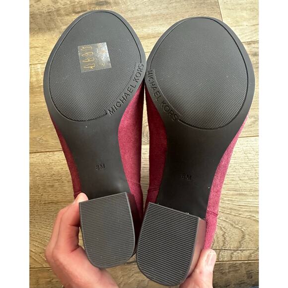 Michael Kors Evaline Suede Heeled Bootie Burgundy 8 - Picture 6 of 6